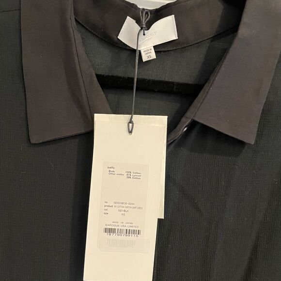 NWT MOUSSY VINTAGE Black Cotton Chiffon Half Sleeve Shirt Dress Sz. XS - Picture 6 of 10